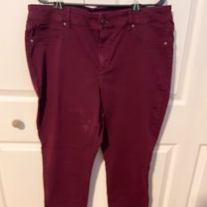 Maurice’s burgundy Skinny Jeggings sz 20W